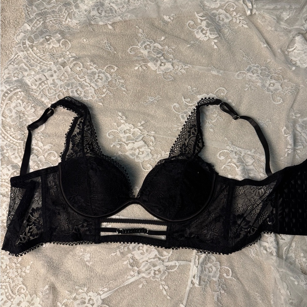 SHEIN Black Lace Bra Intimates Sleepwear